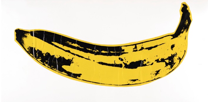 アンディ ウォーホル ステンレス板に接着した積層プラスチックにスクリーンプリント サイン 限定約３００ バナナ