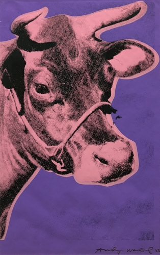 アンディ ウォーホル 壁紙にシルクスクリーン サイン Cow 牛