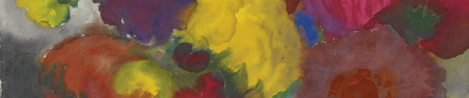 エミール・ノルデ 水彩 サイン 《ひまわりと牡丹》