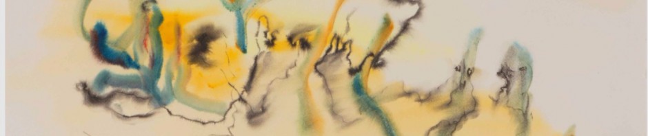 アンリ・ミショー 紙に水彩とインク サイン 《コンポジション》