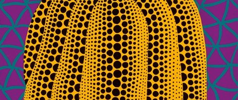 草間彌生 キャンバスにアクリル絵の具 サイン 《真夜中のかぼちゃ》