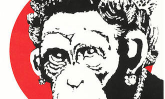 バンクシー シルクスクリーン サイン モンキー クイーン