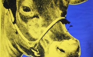 アンディ・ウォーホル 壁紙にシルクスクリーン サイン 《牛》